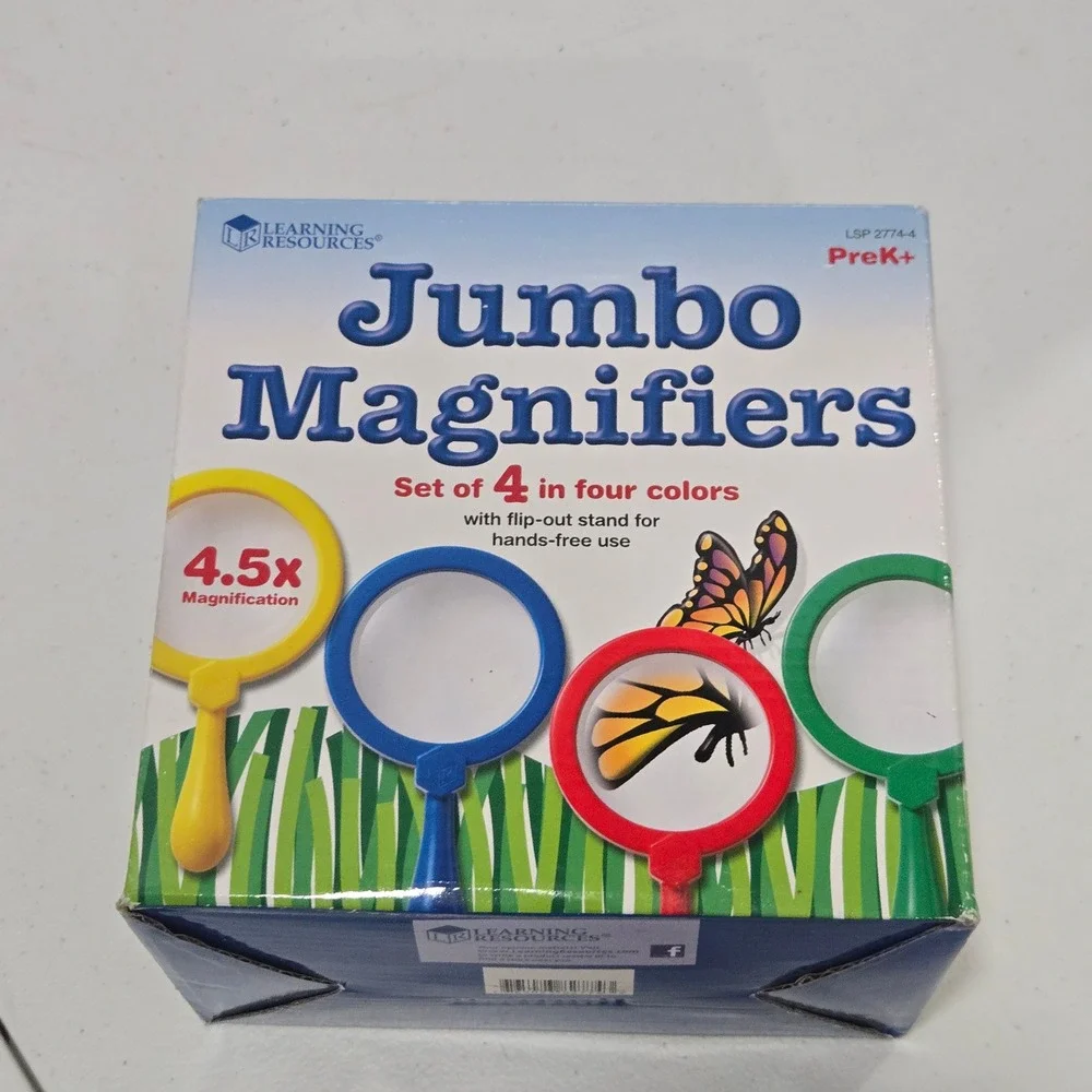 Learning Resources Jumbo Magnifiers Set of 4 Science Exploration Toy LSP 2774-4